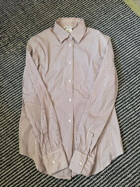 Loro Piana Vintage Pink and White Striped Dress Shirt